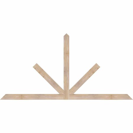 Ekena Millwork Saratoga Smooth Timber Gable Bracket, Douglas Fir, 84"W x 42"H x 1 1/2"D x 3 1/2"F, 12/12 Pitch GBW084X42X0204SAR00SDF